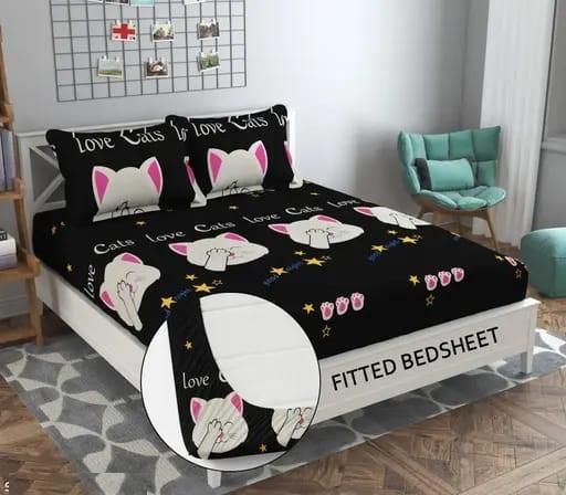 Round Elastic Fitted Double Bed Bedsheet