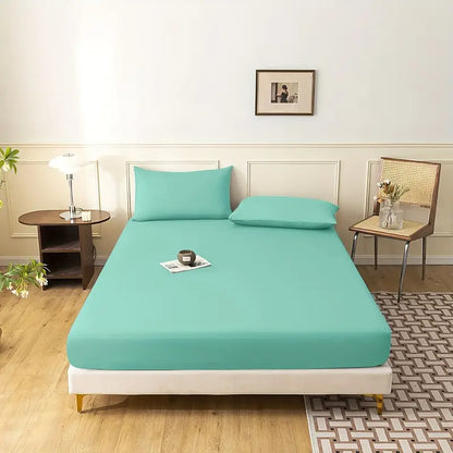 Solid Color Sheet Set, Soft Skin-Friendly Breathable Bedding Set, Machine Washable, with 1 Fitted Sheet, 100% Polyester Sanded Fabric, for Bedroom and Guest Room